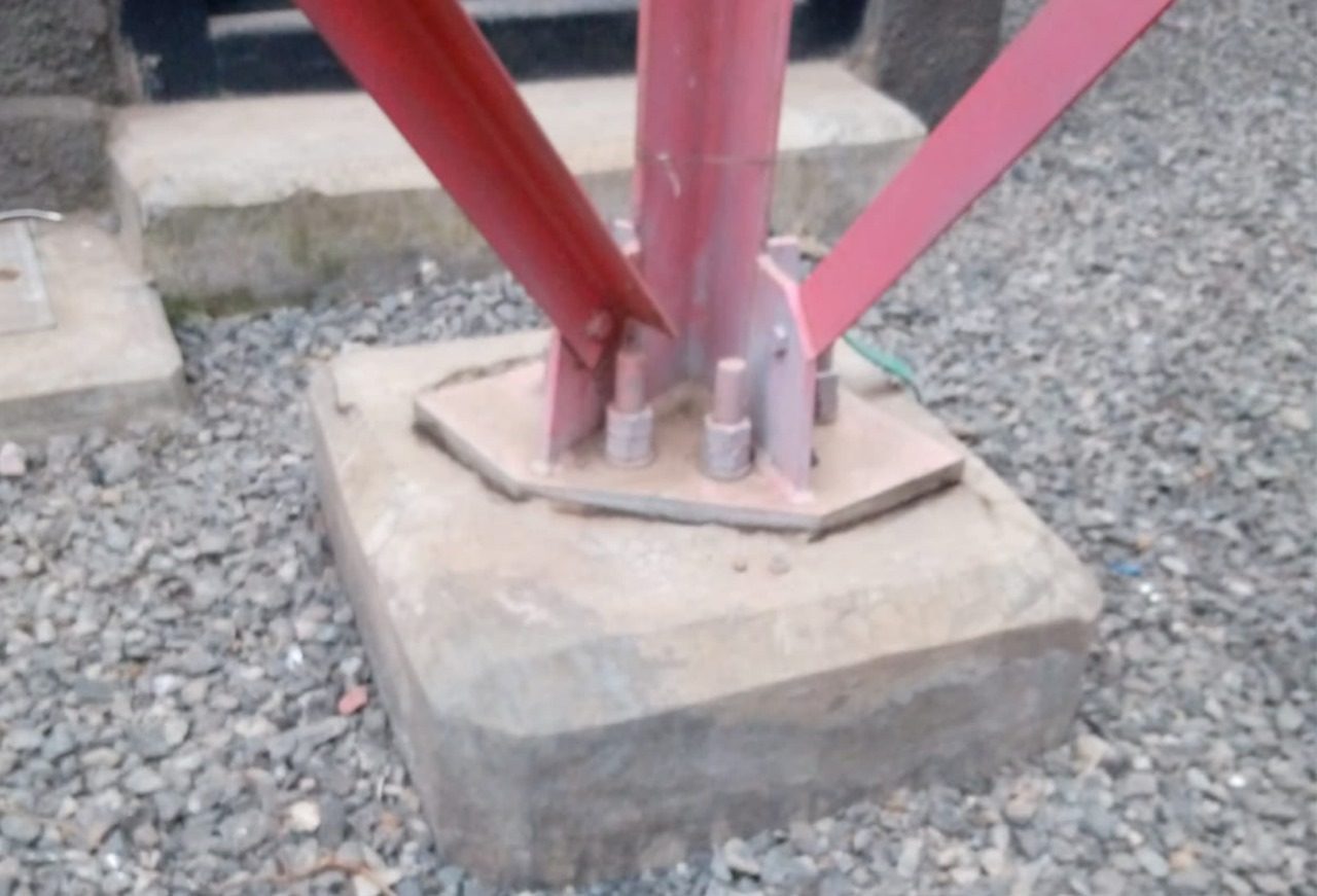 Base of a telecommunication mast